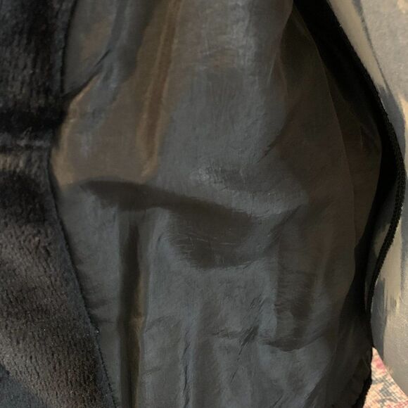 Lady Barry Vintage black faux fur double breasted coat with taffeta lining M - Picture 10 of 13